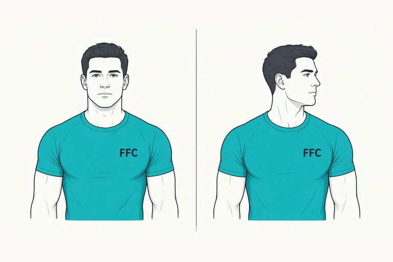 Neck turns (look left and right): illustration of the start (left) and finish (right) positions.