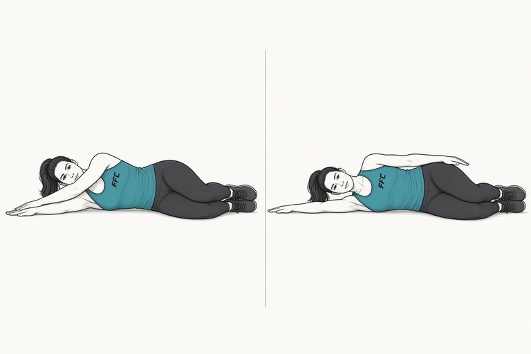 Open books: illustration of the start (left) and finish (right) positions.