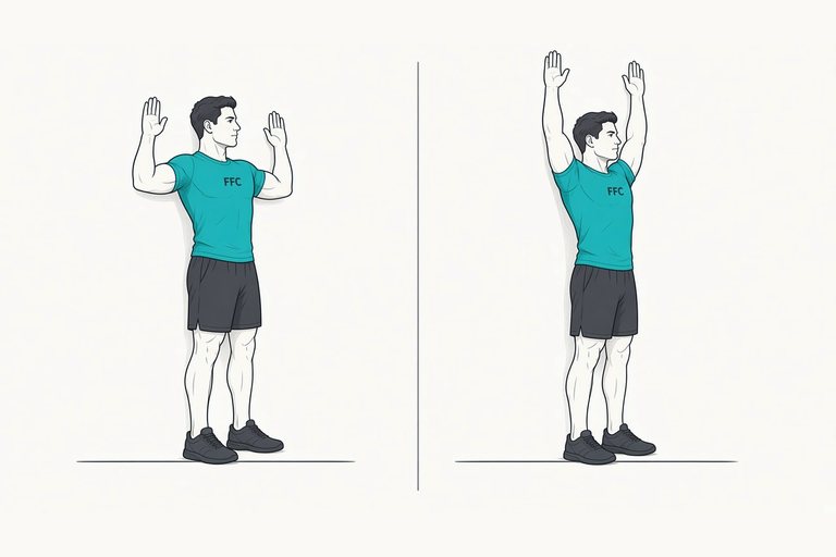 Wall slides: illustration of the start (left) and finish (right) positions.